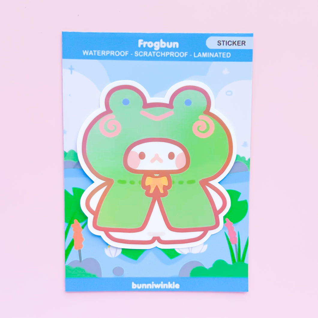 Frog Bun Waterproof Sticker