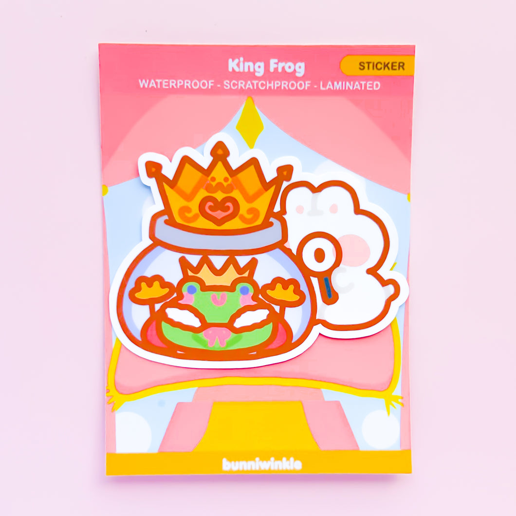 King Frog Waterproof Sticker