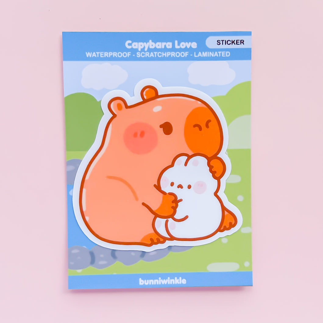 Capybara Love Waterproof Stickers