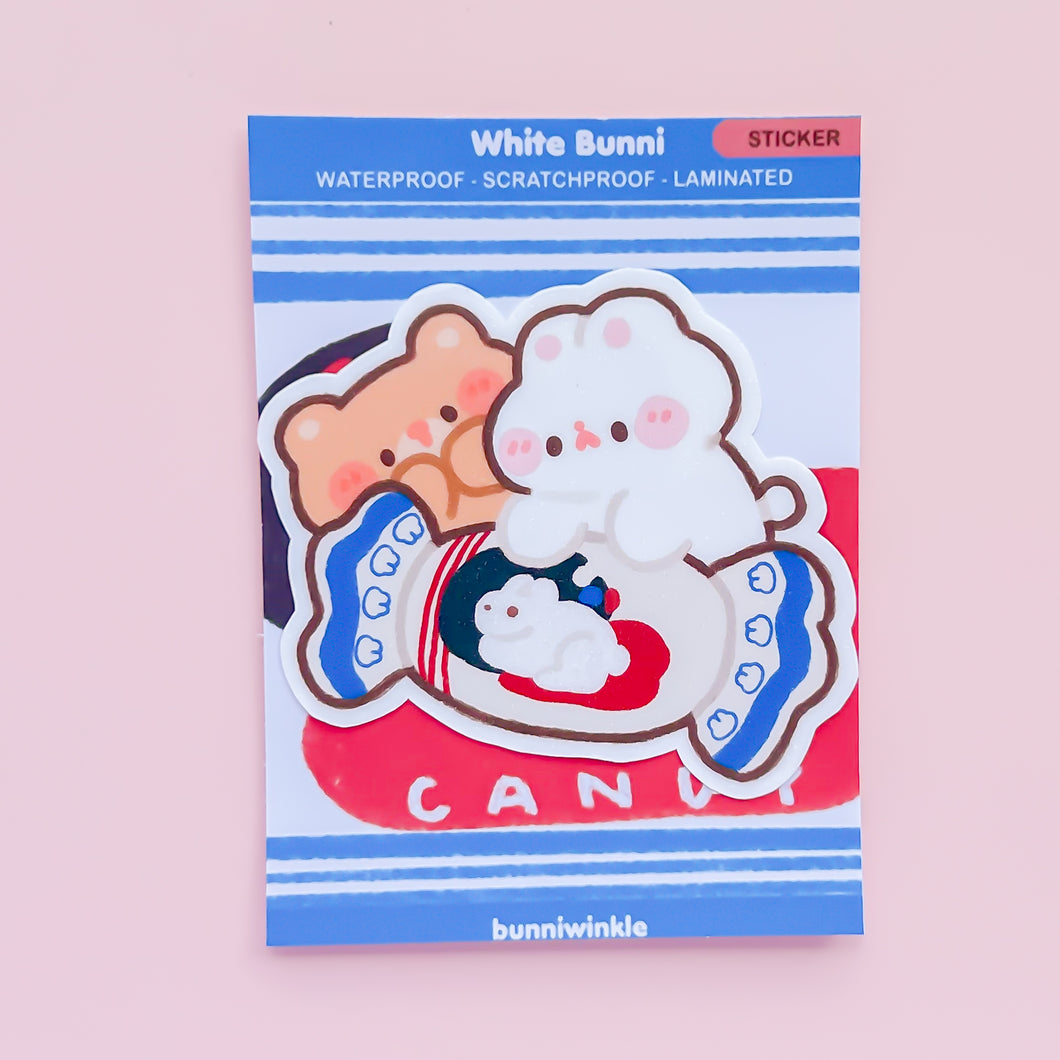 White Bunni Waterproof Stickers