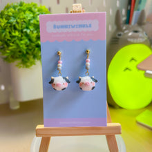 Load image into Gallery viewer, Cow Dangling Clay Earrings
