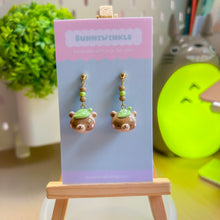 Load image into Gallery viewer, Tanuki Dangling Clay Earrings
