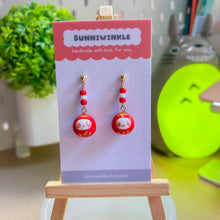 Load image into Gallery viewer, Daruma Dangling Clay Earrings
