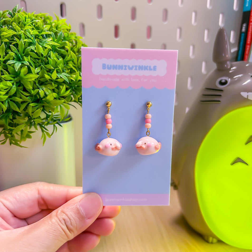 Blob Fish Dangling Clay Earrings