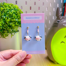 Load image into Gallery viewer, Cow Dangling Clay Earrings
