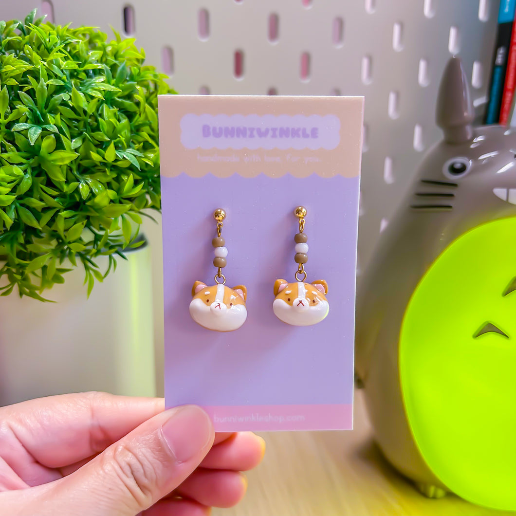 Corgi Dangling Clay Earrings